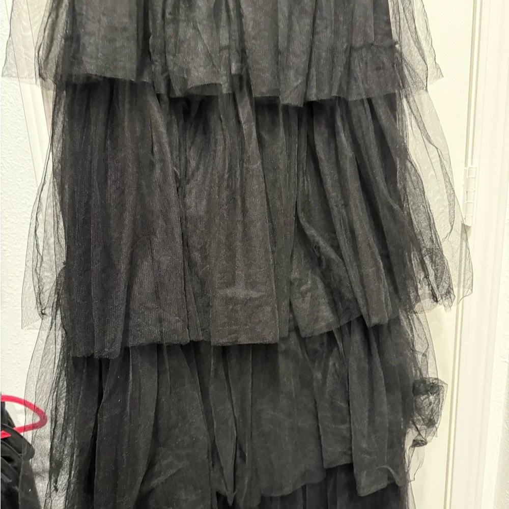 Black Ruffled Maxi Dress - Picture 5 of 6